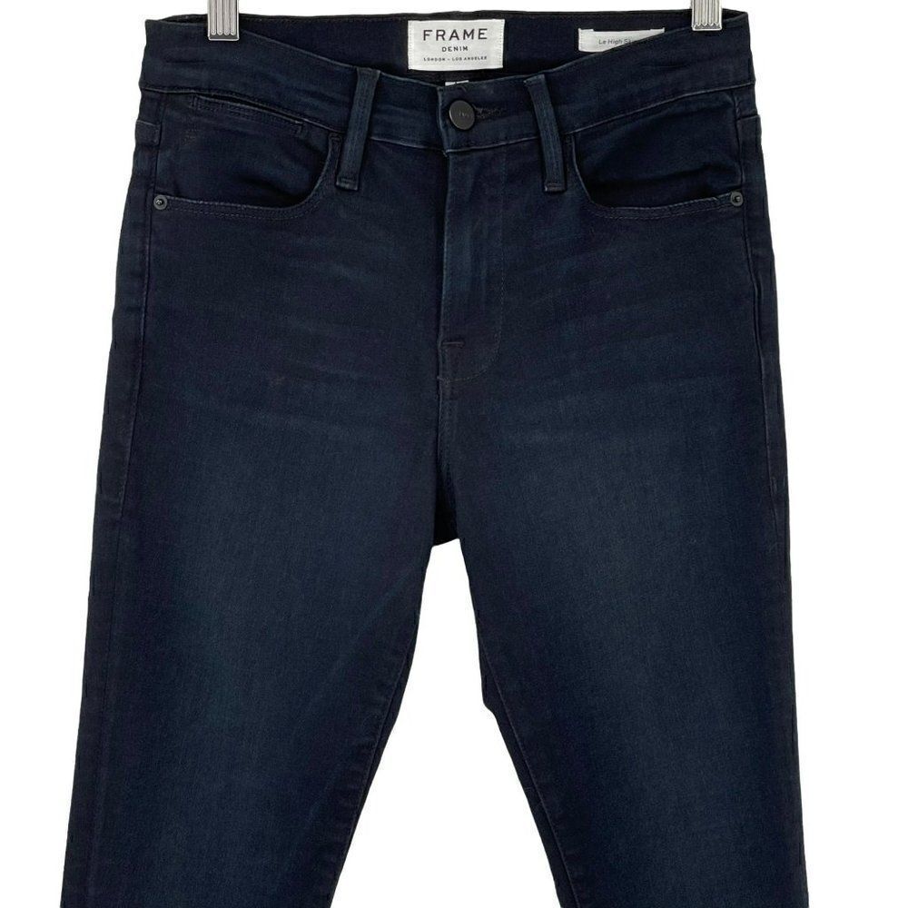 Frame Denim Le High Skinny Jeans‎ In BYXBEE Stretch Dark Wash LHSK147 Women 26 - Picture 4 of 15